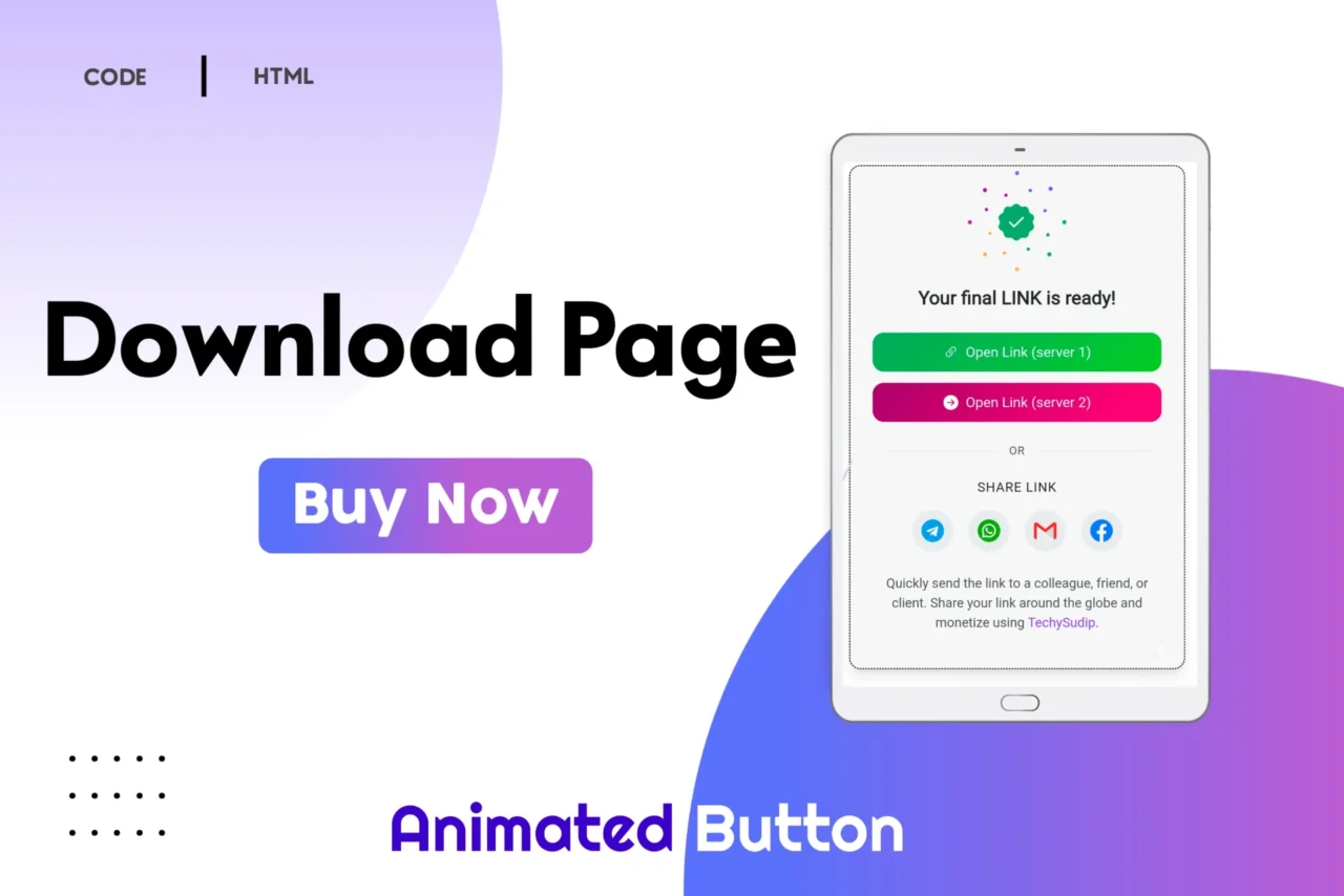 Animated link-ready landing page layout for websites and digital products