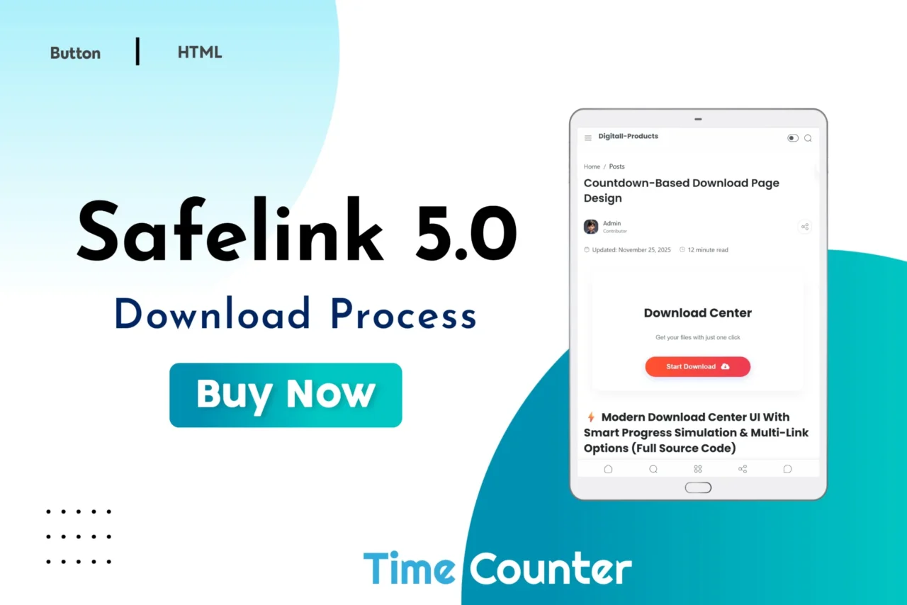 Countdown-based download page design for websites and digital product delivery