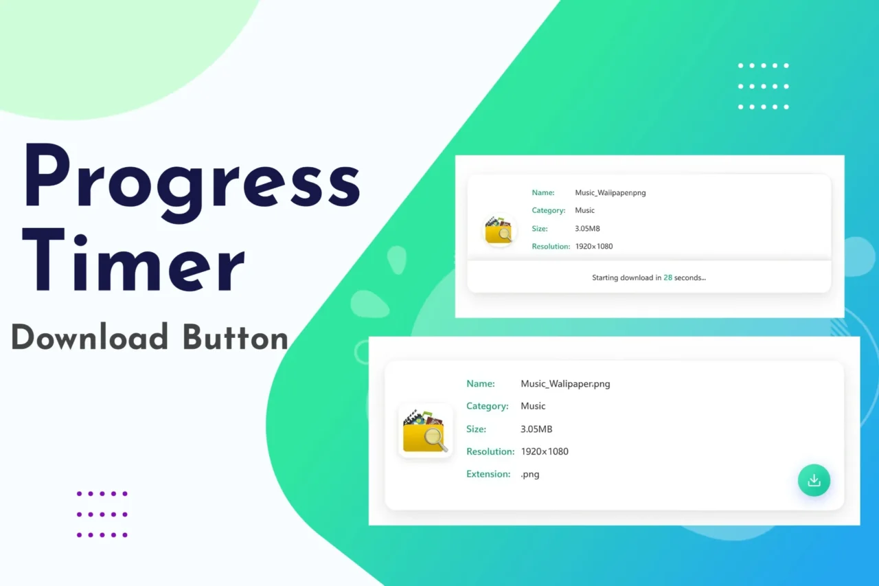 Modern animated download card design for websites and digital products