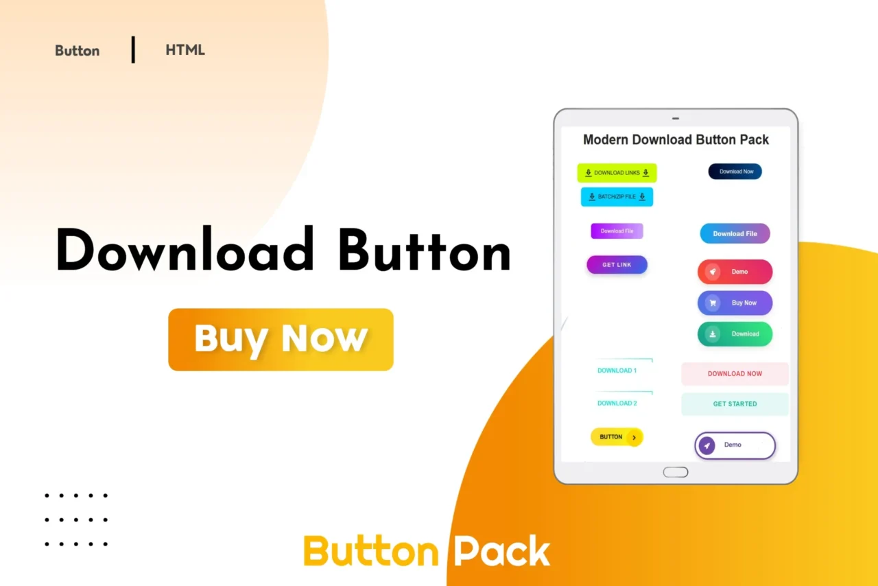 Modern download button pack for websites and UI design projects