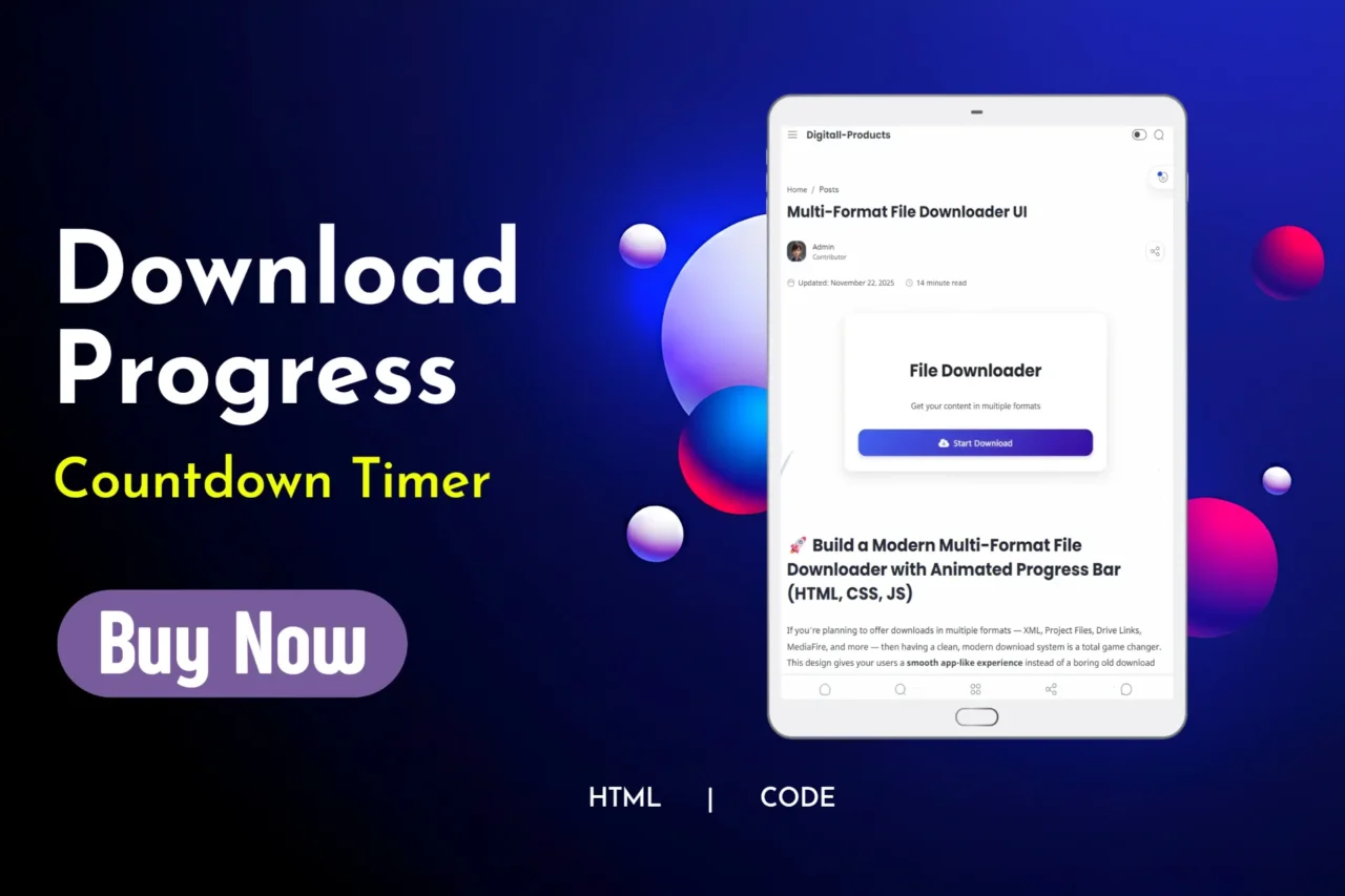 Multi-format file downloader UI layout for websites and digital product pages